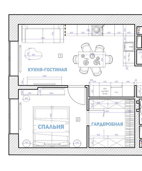 Кухня-гостиная 20 кв. м: особенности дизайна, планировки и примеры проектов
