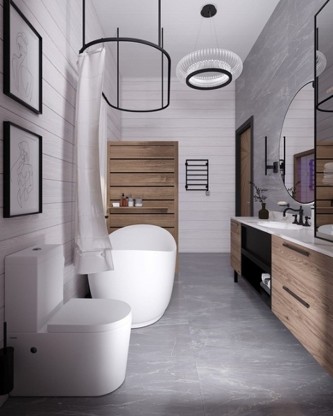 Ванная комната в частном доме: важные аспекты, идеи дизайна и 60 фотопримеров