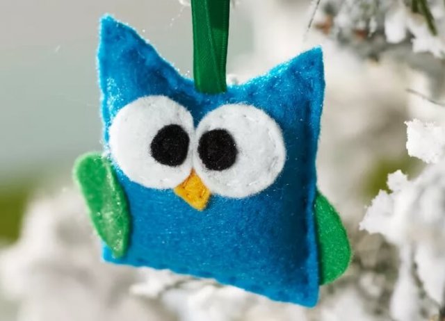 Идеи елочных игрушек из фетра 