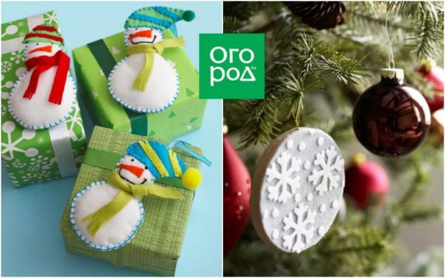 Идеи елочных игрушек из фетра 