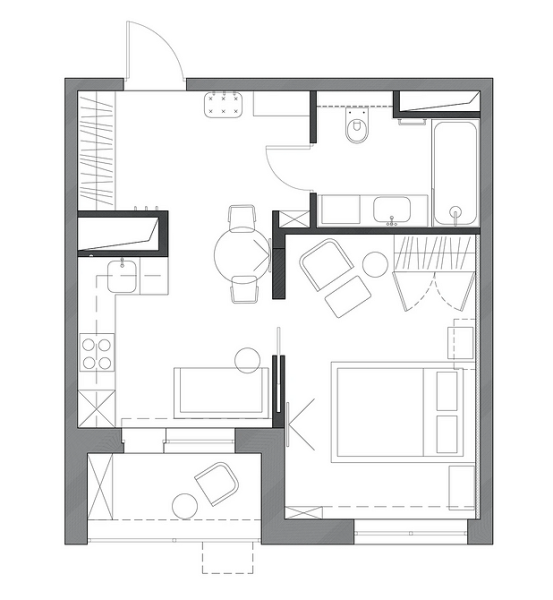 Планировка однокомнатной квартиры: лучшие варианты, 6 готовых решений и примеры проектов | ivd.ru