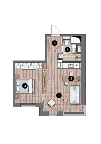 Планировка однокомнатной квартиры: лучшие варианты, 6 готовых решений и примеры проектов | ivd.ru