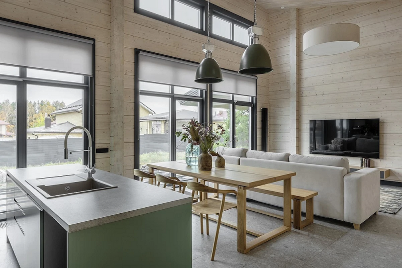 Кухня-гостиная в частном доме: идеи обустройства и примеры проектов с планировками (90 фото)