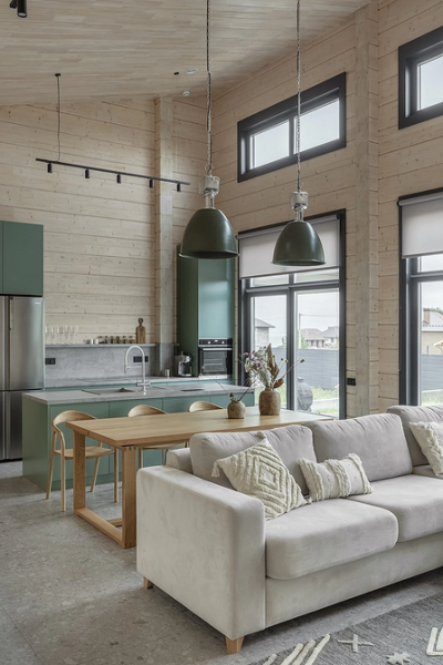 Кухня-гостиная в частном доме: идеи обустройства и примеры проектов с планировками (90 фото)