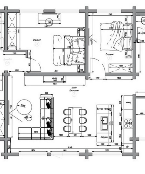 Кухня-гостиная в частном доме: идеи обустройства и примеры проектов с планировками (90 фото)