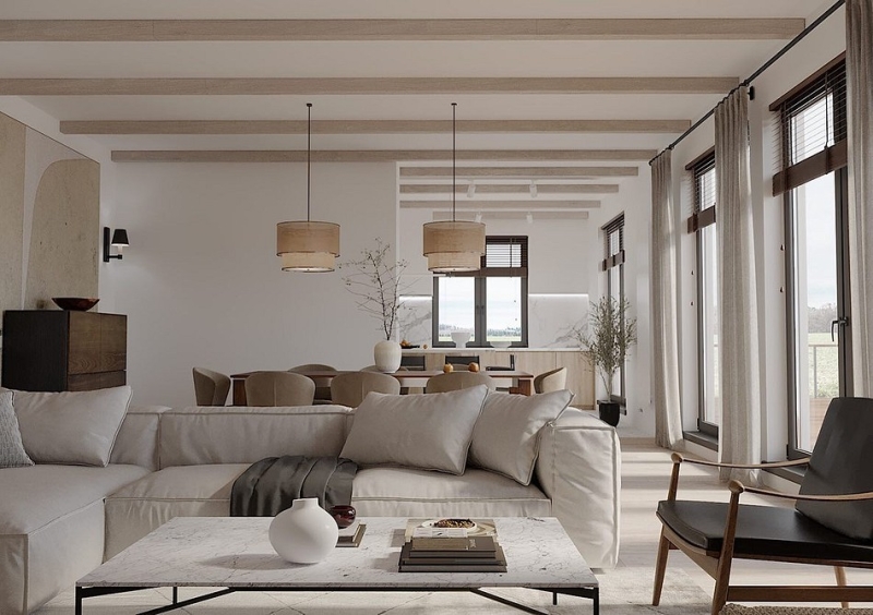 Кухня-гостиная в частном доме: идеи обустройства и примеры проектов с планировками (90 фото)