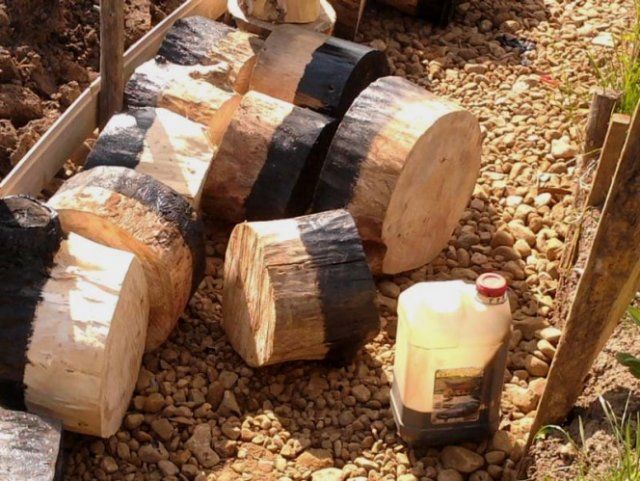 Как сделать дорожку из спилов дерева 