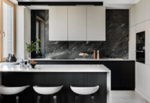 Черно-белая кухня: идеи оформления, сочетание с другими цветами и 84 фото