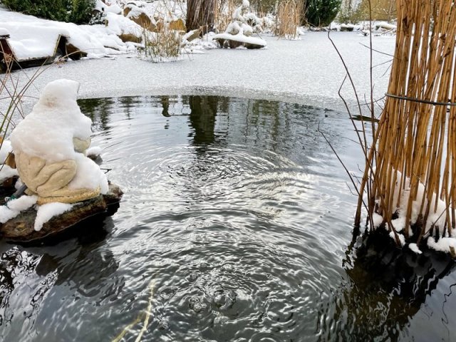Как зимой поддержать воздухообмен в пруду 